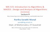 MA 515: Introduction to Algorithms & MA353 : Design and ...