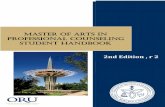 MASTER OF ARTS IN PROFESSIONAL COUNSELING STUDENT HANDBOOK