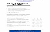 Chapter 10 Hypothesis Testing 10 HYPOTHESIS TESTING