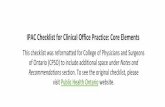 IPAC Checklist for Clinical Office Practice: Core Elements