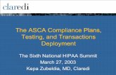 The ASCA Compliance Plans, Testing, and Transactions ...