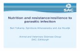Nutrition and resistance/resilience to parasitic infection
