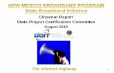 Closeout Report State Project Certification Committee