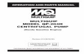 MULTIQUIP MODEL QP-204H CENTRIFUGAL PUMP