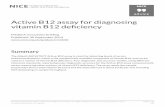 Active B12 assay for diagnosing vitamin B12 deficiency