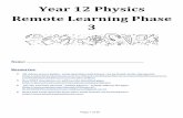 Year 12 Physics Remote Learning Phase 3 - Ark Globe Academy