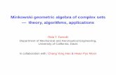 Minkowski geometric algebra of complex sets — theory ...