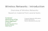 Overview of Wireless Networks Based on material from ...