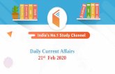 Daily Current Affairs 21st Feb 2020