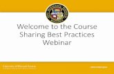 Welcome to the Course Sharing Best Practices Webinar