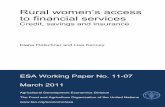 Rural women’s access to financial services