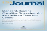 Standard, Routine Cognitive Screening