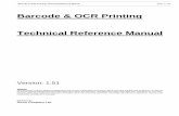 Barcode & OCR Package -- Technical Reference Manual