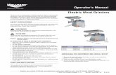 Electric Meat Grinders Operator’s Manual
