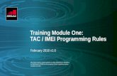 Training Module One: TAC / IMEI Programming Rules