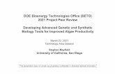Developing Advanced Genetic and Synthetic Biology Tools ...