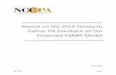 Report on the 2016 Survey to Gather PA Feedback on the ...