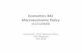 Economics 442 Macroeconomic Policy