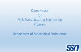 Open House for M.E. Manufacturing Engineering Program ...