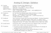 Analog IC Design: Syllabus - NCKU