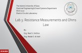 Lab 3: Resistance Measurements and Ohms Law