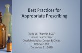 Best Practices for Appropriate Prescribing