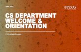 FALL 2019 CS DEPARTMENT WELCOME & ORIENTATION