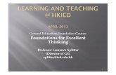 General Education Foundation Course: Foundations for ...
