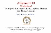 Six Sigma in Supply Chain, Taguchi Method and Robust Design