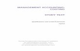 MANAGEMENT ACCOUNTING: COSTING STUDY TEXT