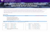 INTERNATIONAL STUDIES PROGRAM WINTER 2019 COURSES