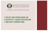 POLICY AND PROCEDURE ON INTEGRITY, FRAUD PREVENTION …