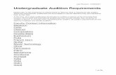 Undergraduate Audition Requirements