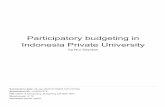 Indonesia Private University Participatory budgeting in