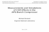 Measurements and Simulations of CSR Effects in the APS ...