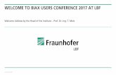 Welcome to biax users conference 2017 at lbf