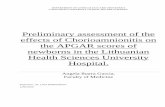 Preliminary assessment of the effects of Chorioamnionitis ...