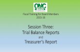 Session Three: Trial Balance Reports