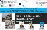 WEBINAR 2: SUSTAINABILITY OF RECYCLED AGGREGATES