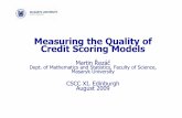 Measuring the Quality of Credit Scoring Models