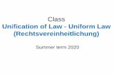 Unification of Law - Uniform Law (Rechtsvereinheitlichung)