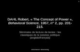 DAHL Robert, « The Concept of Power
