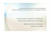 Identification of Variables That Influence Access to Eye Care