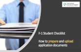 F-1 Student Checklist How to prepareand upload application ...