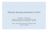 Remote Sensing Activities in NICT