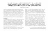 Multi-temporal RADARSA T-1 and ERS Backscattering Signatur ...