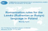 Romanization rules for the Lemko (Ruthenian or Rusyn)
