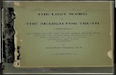 THE LOST WORD OR, THE SEARCH FOR TRUTH -:-Oration ...
