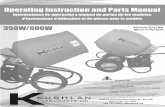 Operating Instruction and Parts Manual