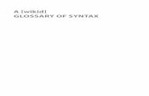A [wikid] GLOSSARY OF SYNTAX